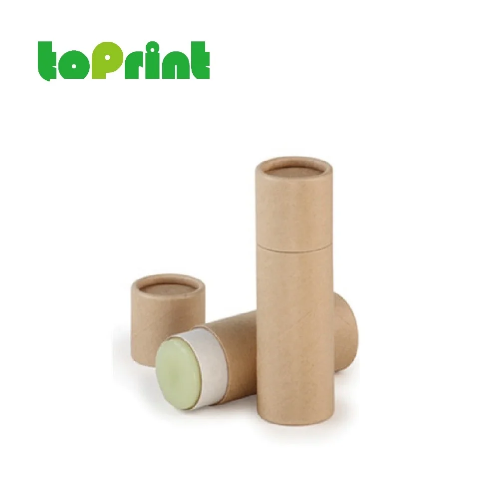 
100% Plastic Free Custom Biodegradable Cosmetic Cardboard Containers Deodorant Stick Packaging Push Up Kraft Paper Tubes 
