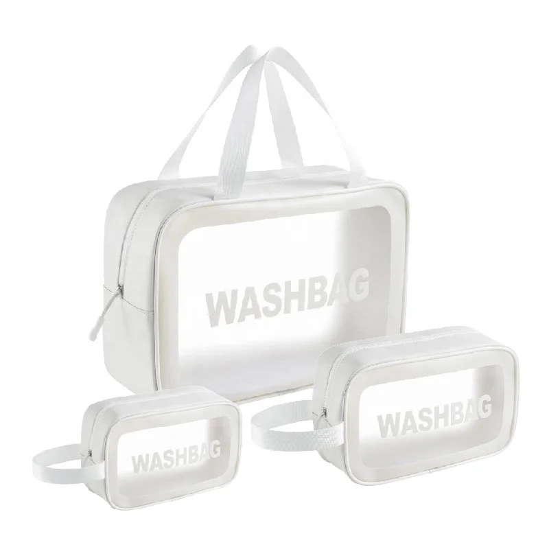 Clear Pvc Travel Wash Bag Toiletry Waterproof Plastic Cosmetic Makeup Bag for Bathroom