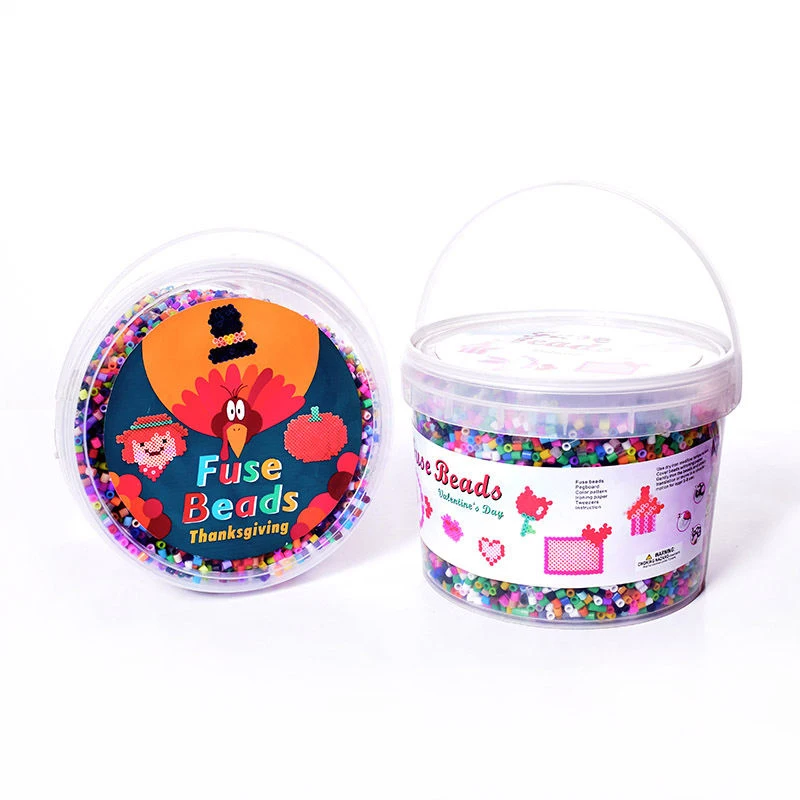 Factory Direcr Sale Storage Bucket Ironing Beads Diy Kids Educational Toys 1390g Hama Perler Beads 5mm Fuse Beads For Kids
