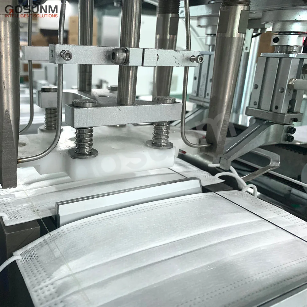 GOSUNM 200-220pcs per min 1+2 Flat Mask Production 3-Ply Machine high speed Full Automatic surgical mask making machine