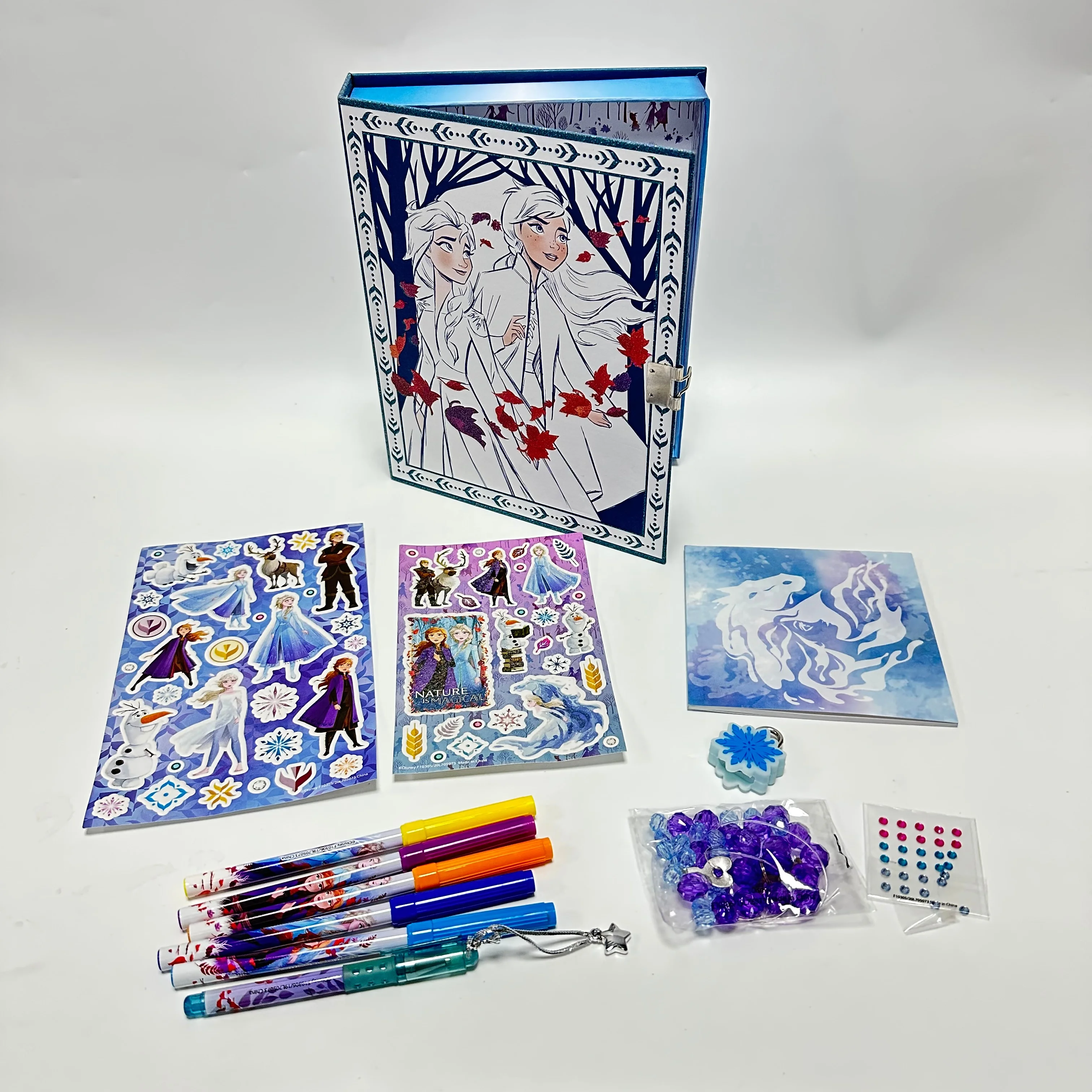 Custom Treasure Keepsake Box Stationery Kit with Lock Keys School Stationery Sets For Kids Exquisite Gift Sets