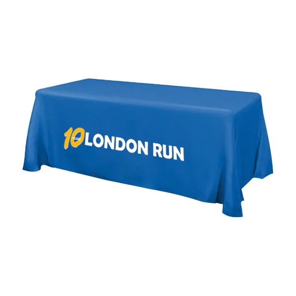 Customize Trade Show Tablecloth with Printed Logo for Tables in Any Size  Wholesale Dinner Restaurant Tight-fit Trim Plain Color