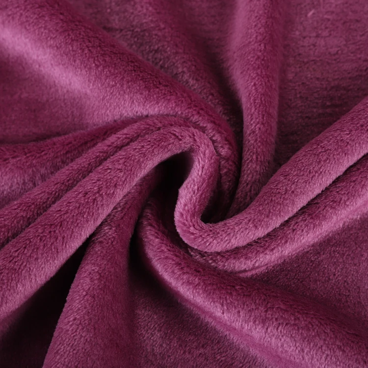 Super soft plush solid double side brushed polyester flannel fleece fabric