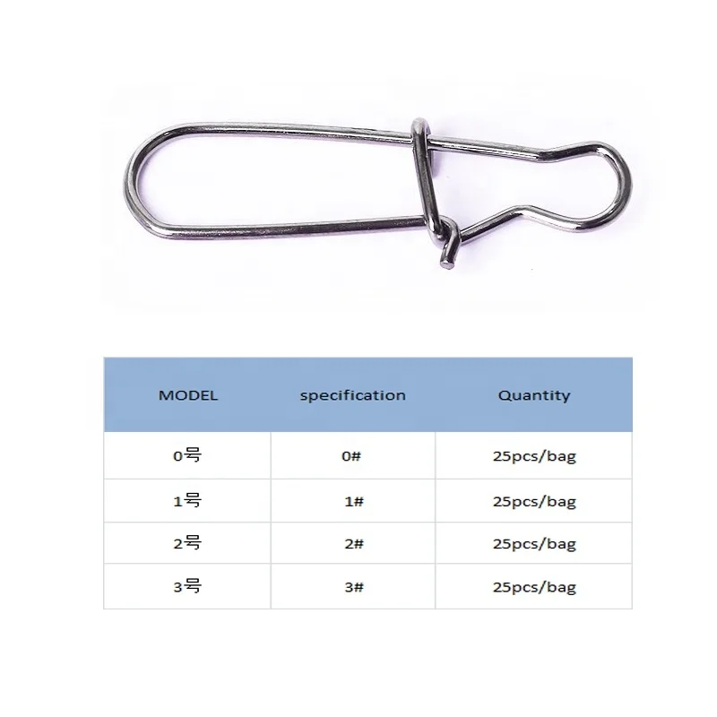 200pcs 0# 1# 2# 3# Matt Black  Fishing hooked Snap Fishing Swivel Safety Snap Line Lure Connector Fishing Accessories