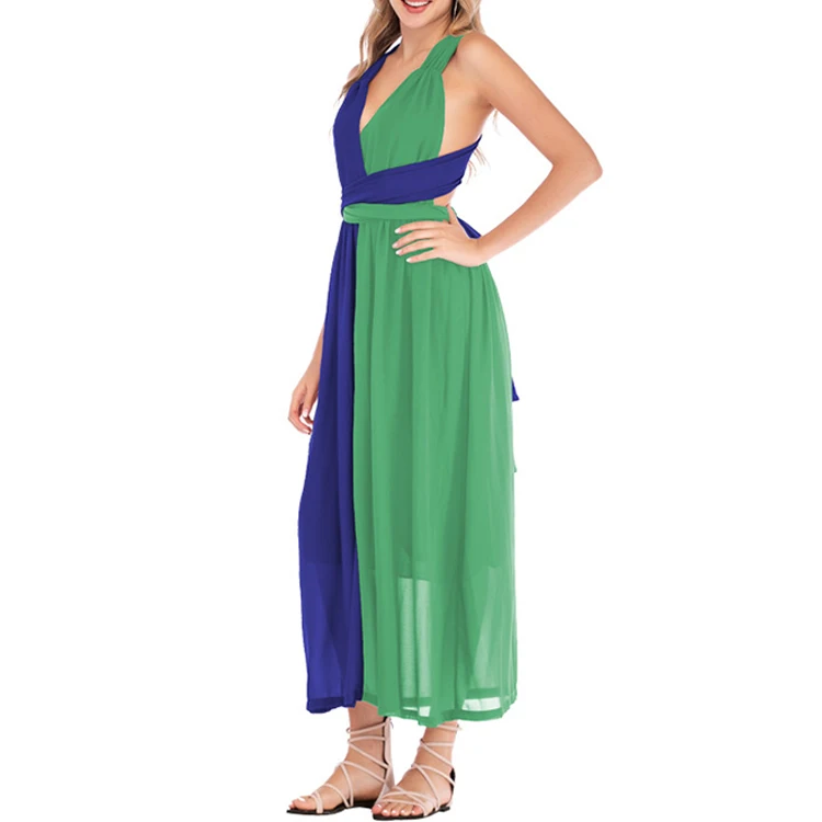 Floral Dresses Chiffon Party Beach Long Dresses Women