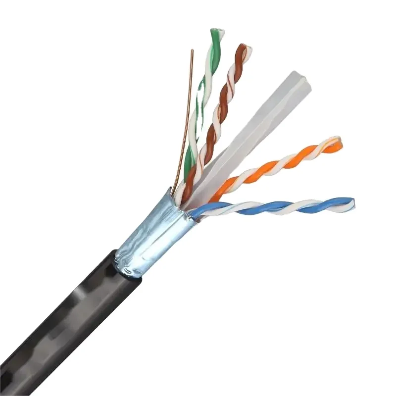 Outdoor F/UTP FTP CAT6A External Cable 23AWG Copper Direct Burial 500Mhz Category6A OEM Jelly PE Underground Cable 305m 1000ft