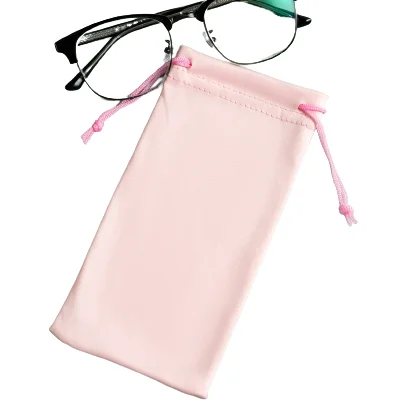 promotional polyester pull rope eyeglasses pouch