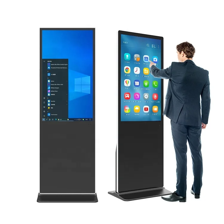 Фабрика Сделано в Китае 55 дюймов напольные Ad-4K Media Player сенсорный ЖК-экран помещении голографический дисплей рекламы