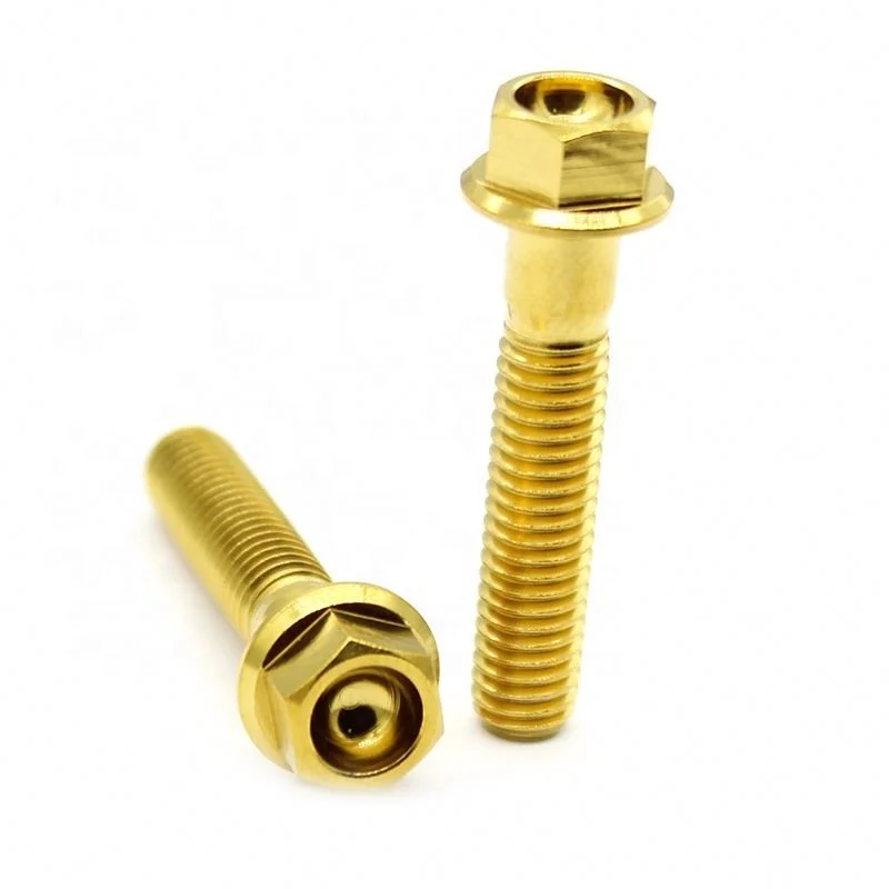 M6 M7 M8 M10 M19 M21 Motorcycle Grade 5 Hexagon Flange Bolts Din 6921 Hex Flange Head Titanium Bolts