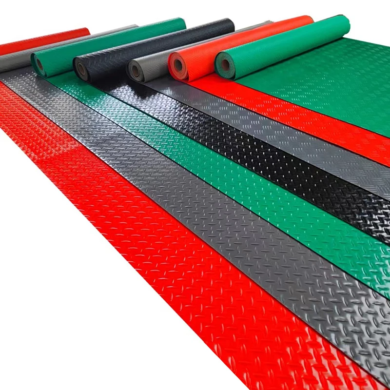 PVC flooring mat coin pattern vinyl flooring mat roll Use at construction sites