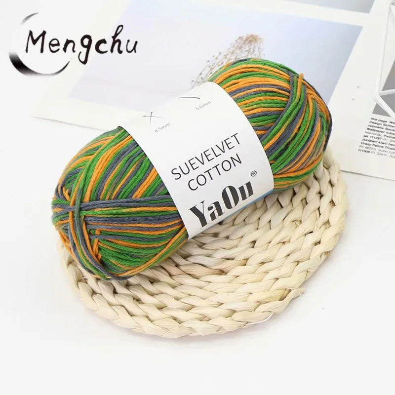 hand knitting crocheting 100g 8 ply space dye colorful cotton acrylic blend yarn