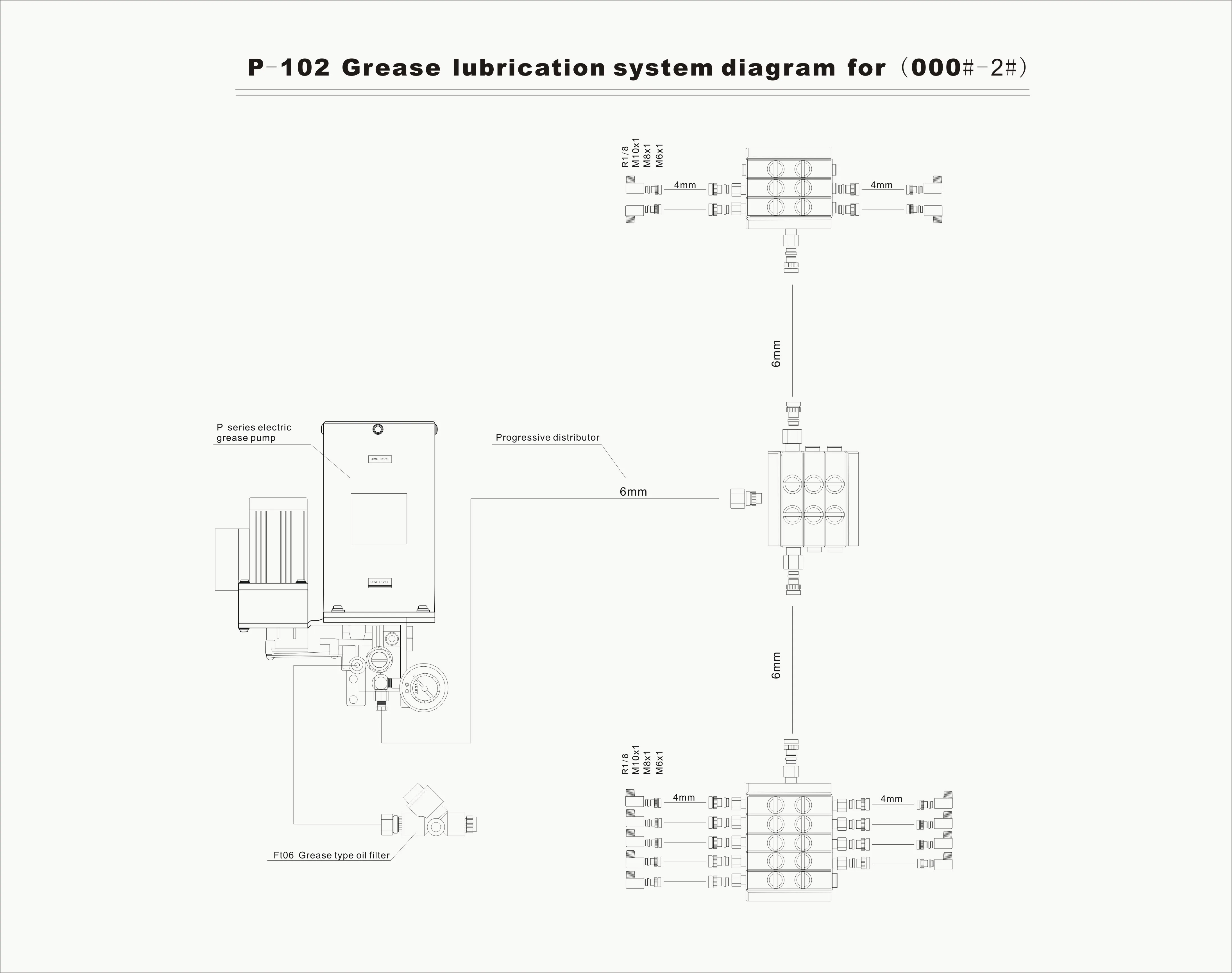 Progressive Feeder Lubricating Grease Distributor Separator Valve 8 outlet JPQ-1000-8 For Lubrication System CNC Machine