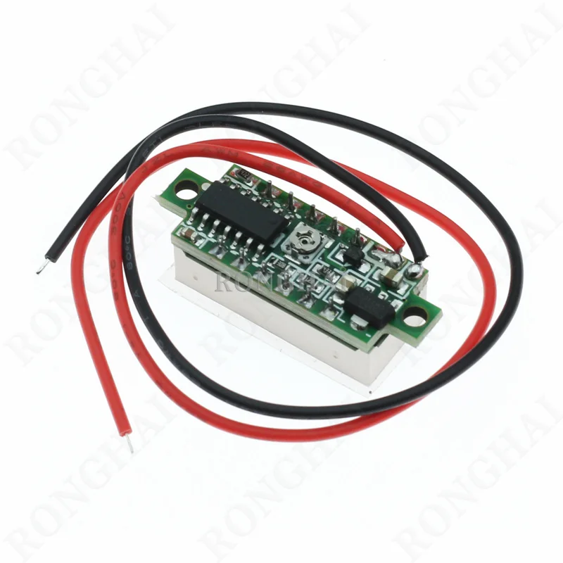 0 28 дюймов DC 2 5 V-40V Мини цифровой вольтметр провода красный синий желтый зеленый светодиодный дисплей экран тестер напряжения