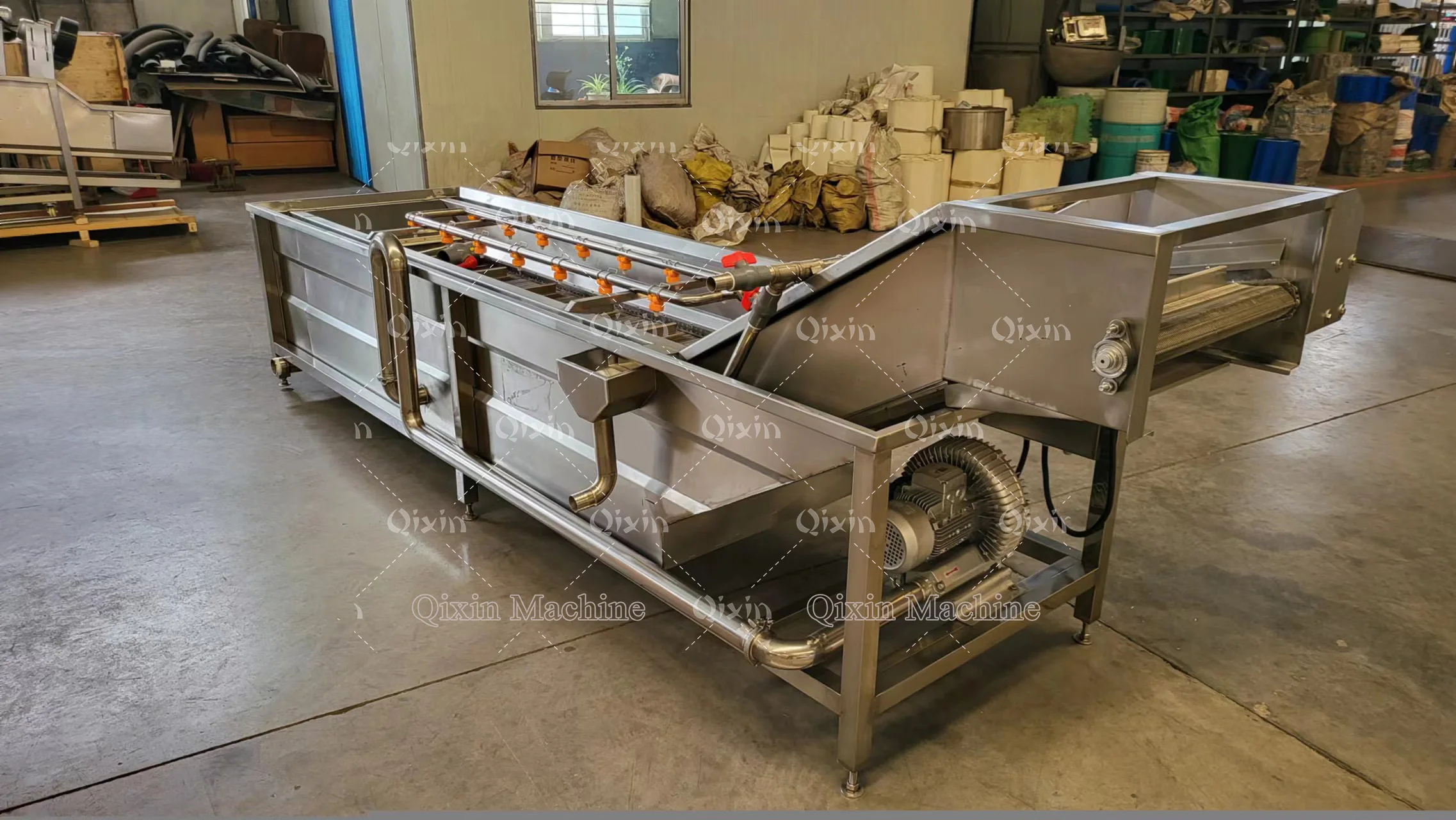 Fruit Vegetable Storage Pink Plastic Crate Clean Ginger Onion Vegetables Cutter Sterilizer Cleaning Drying And Washing Machine