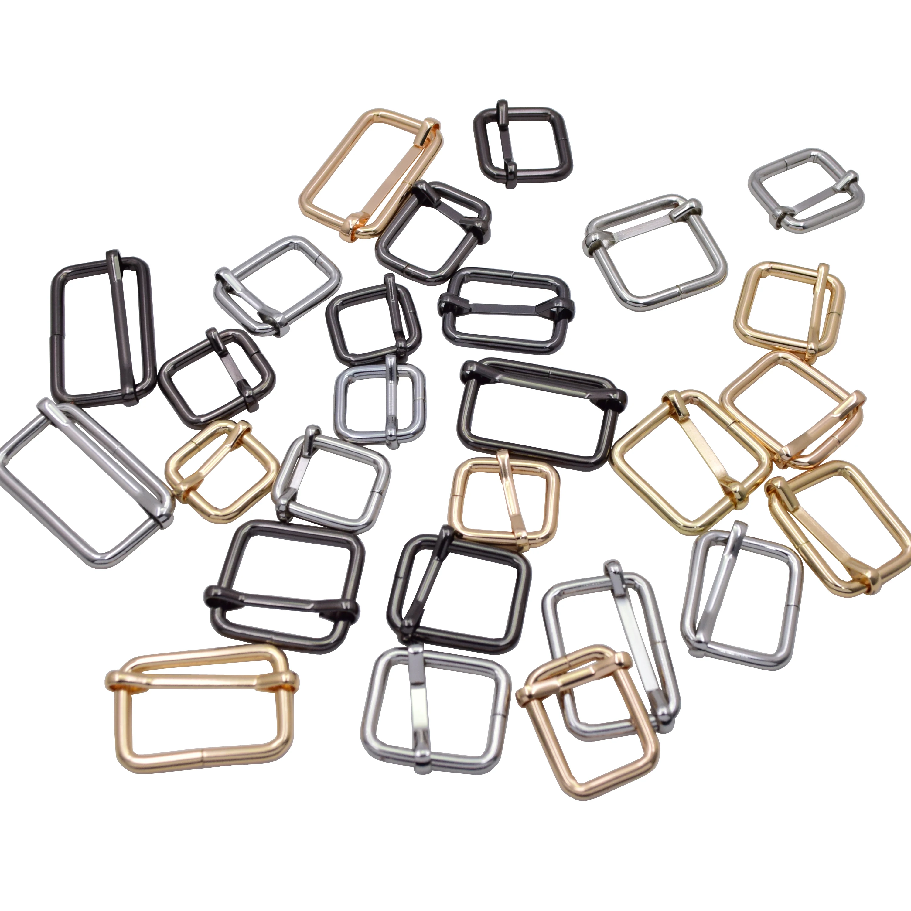 Qifeng 13-50mm Adjuster Slide Buckle Bags Hardware Accessories Square Rectangle Tri-glide Adjust Roller Pin Buckle for Garment