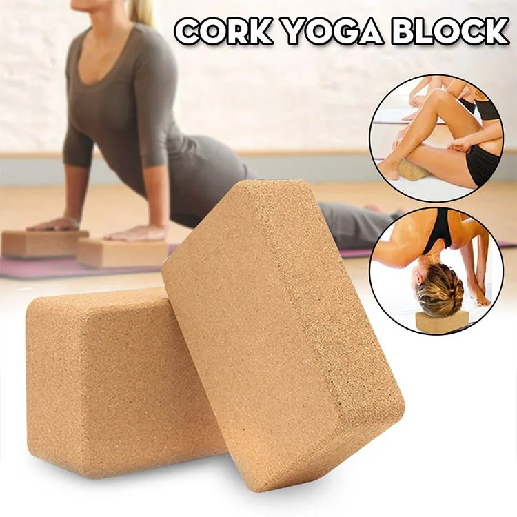 
Cork Yoga Block High Density Pilates Brick Stretch Aid Gym Sports Fitness Exercise Yoga Block 