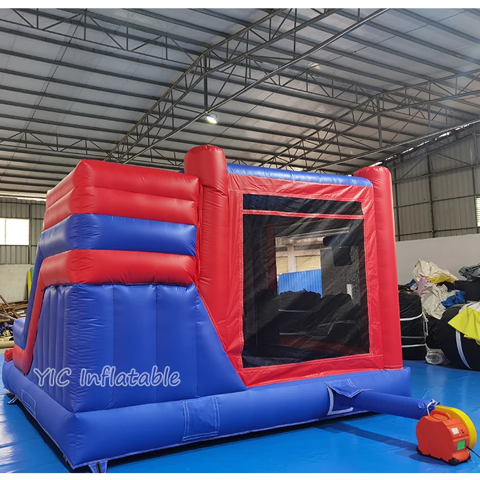 Commercial Moonwalk Playground Spiderman Bouncy Castle Bounce House Fun Jumping Castle Inflatable Slide With Pool For Kids