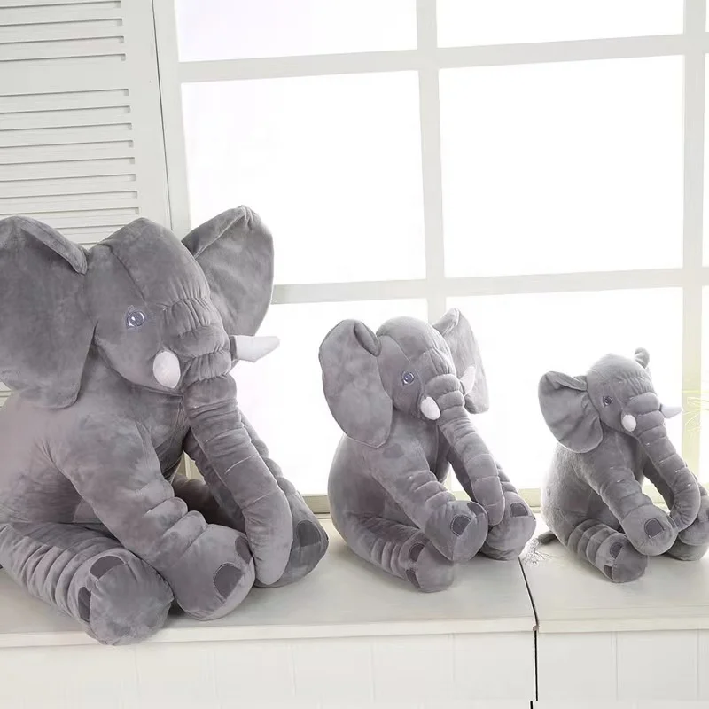 Wholesale 40cm stuffed animals toys elephant plush pillow custom big ears elephant pillow animal plush for baby sleeping
