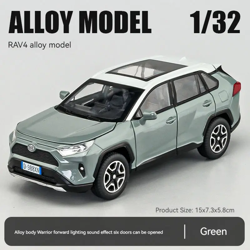 1:32 литая из сплава звук и свет оттягивание Toyota RAV4 под давлением модель игрушечного автомобиля для коллекции подарок детей