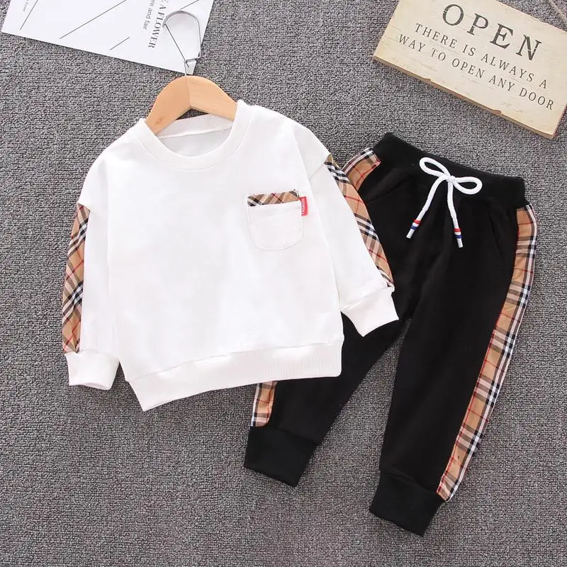 New Designer Kids Suit Wholesale Baby Boys Fall Casual Clothes 1-5Years Children Autumn Clothing Sets