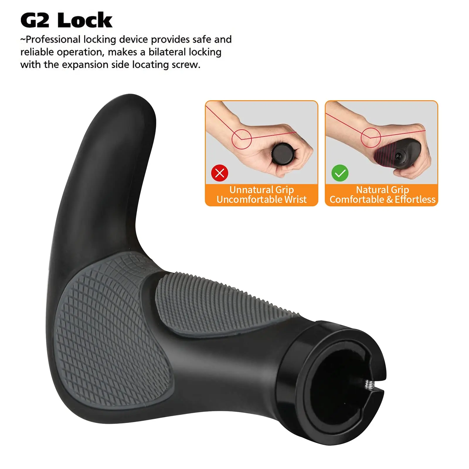 New Bicycle Grip Rubber  Ergonomic Lock On Fixie Mtb Bike Girps Non Slip Mountain Bike Grip