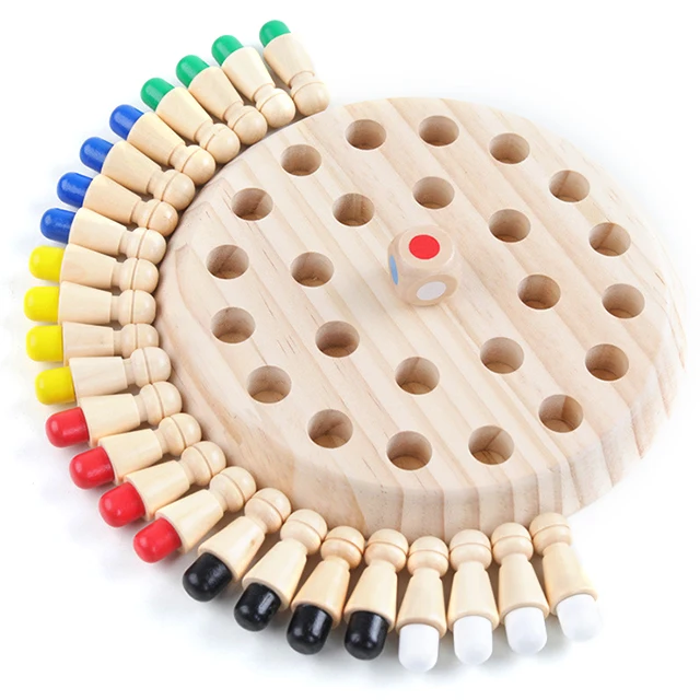 Лидер продаж, детская развивающая деревянная игрушка Монтессори, игра с памятью, спички, цветные Обучающие Настольные игры для детей (62504402437)