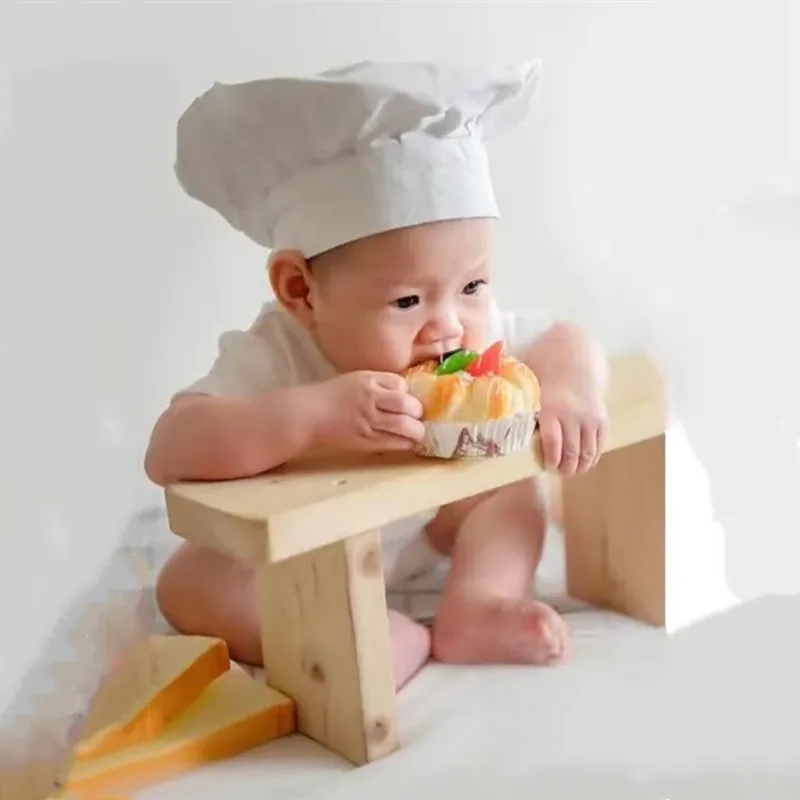 Newborn newborn photography props 100 days baby photo hand bench newborn photo creative handmade wooden stool