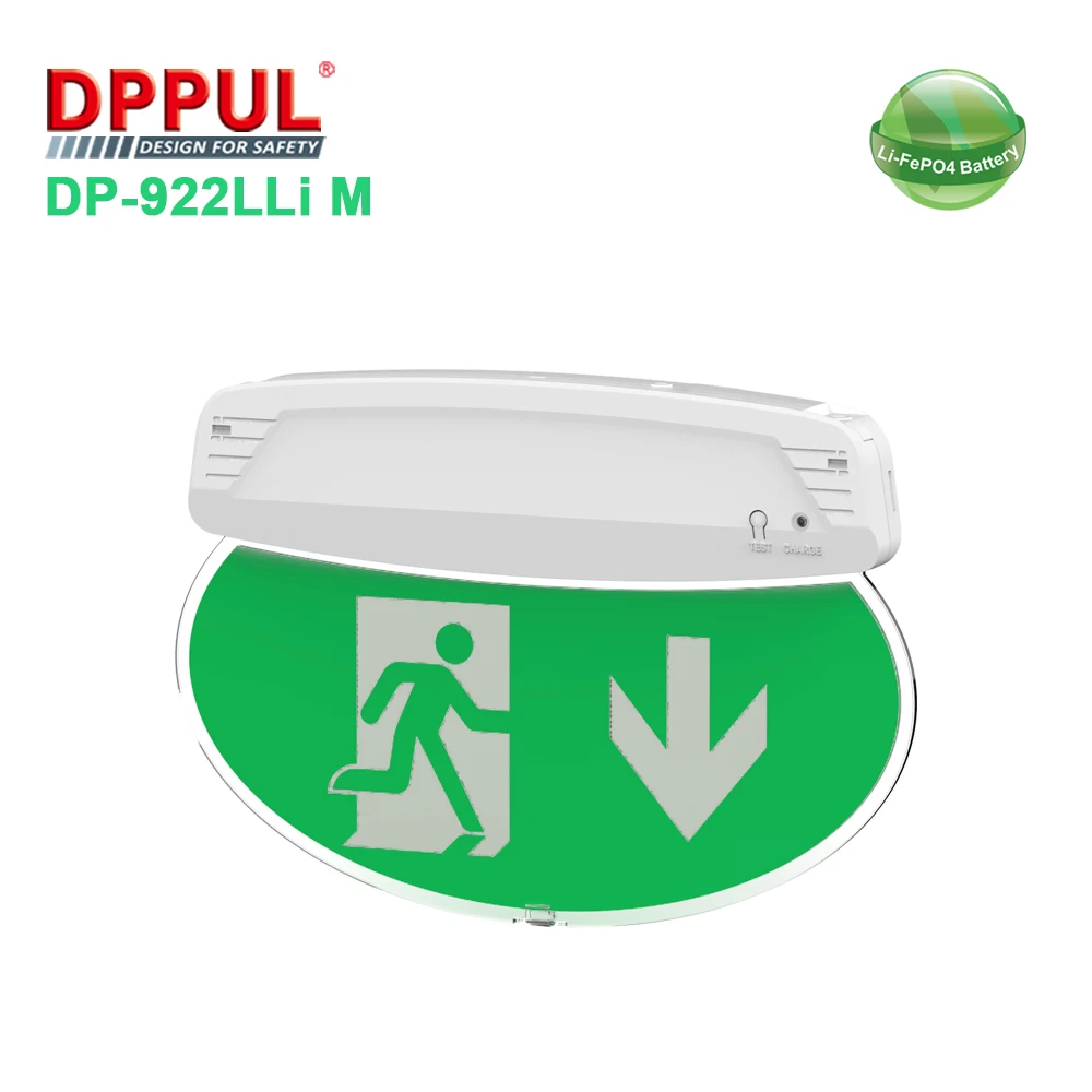 Backlight Replaceable Indicator Film Suspended Installation Ultra-thin Plastic LED Light LiFePO4 Emergency exit Sign