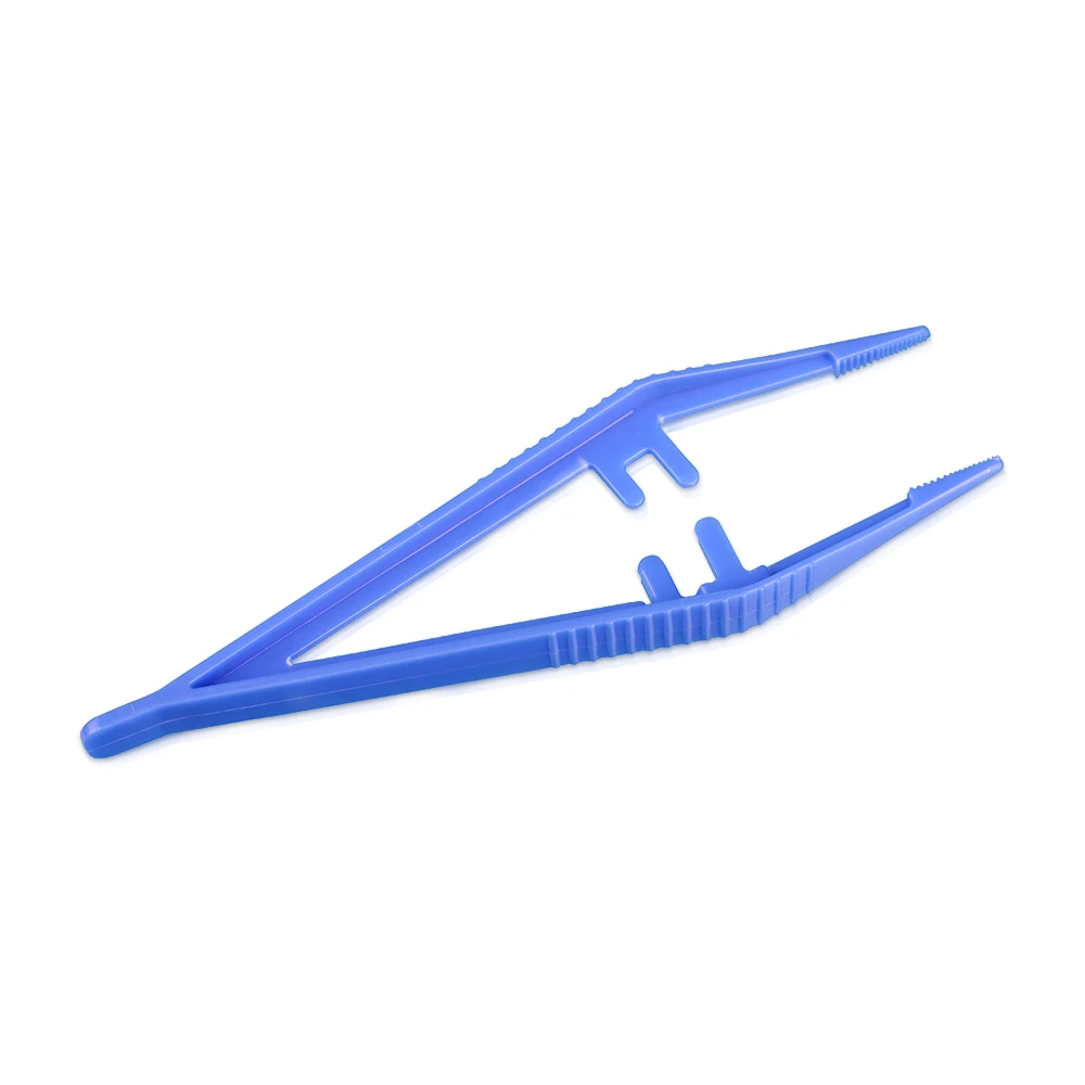 Plastic 13cm surgical disposable medical tweezers with tooth