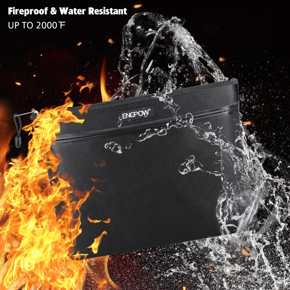 Waterproof Fireproof Documents Cash Passport fiberglass fireproof bag