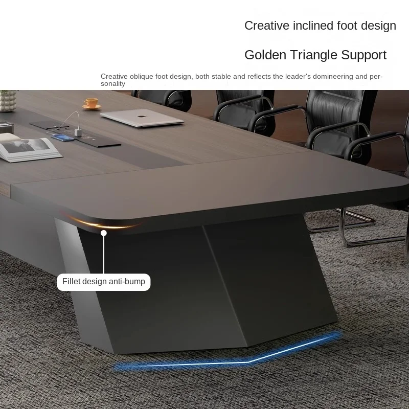 Современная Роскошная офисная мебель высококачественный деревянный стол для встреч Набор стульев школьных совещаний стойка приема деревянная панель конференций