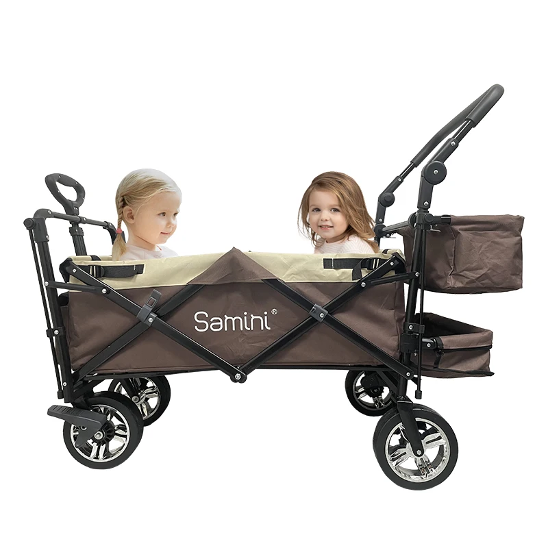 Utility Cargo and Baby Stroller Wagon Folding Outdoor Wagon Stroller 2 Seat Baby Strollers For Children
