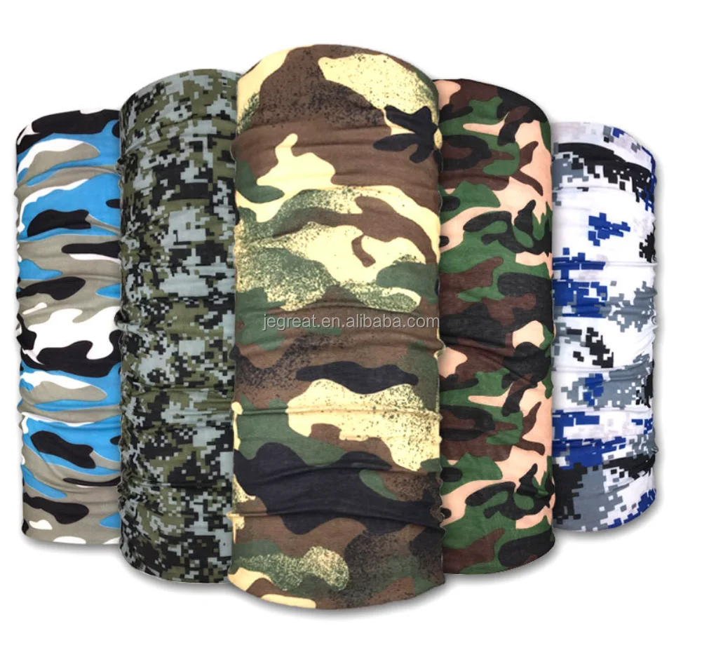 customized 25*50Cm Breathable  Headwear  Multifunctional  Seamless  Skull Bandanas for outdoor playing and hiking