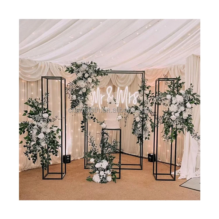 High Quality Black Wedding Arch Backdrop Stand Metal Backdrop For Wedding Event