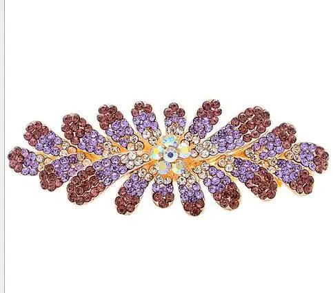 Модные стразы, листья, заколки из цинкового сплава, позолоченные заколки, аксессуары для волос, Оптовая продажа FJ03A