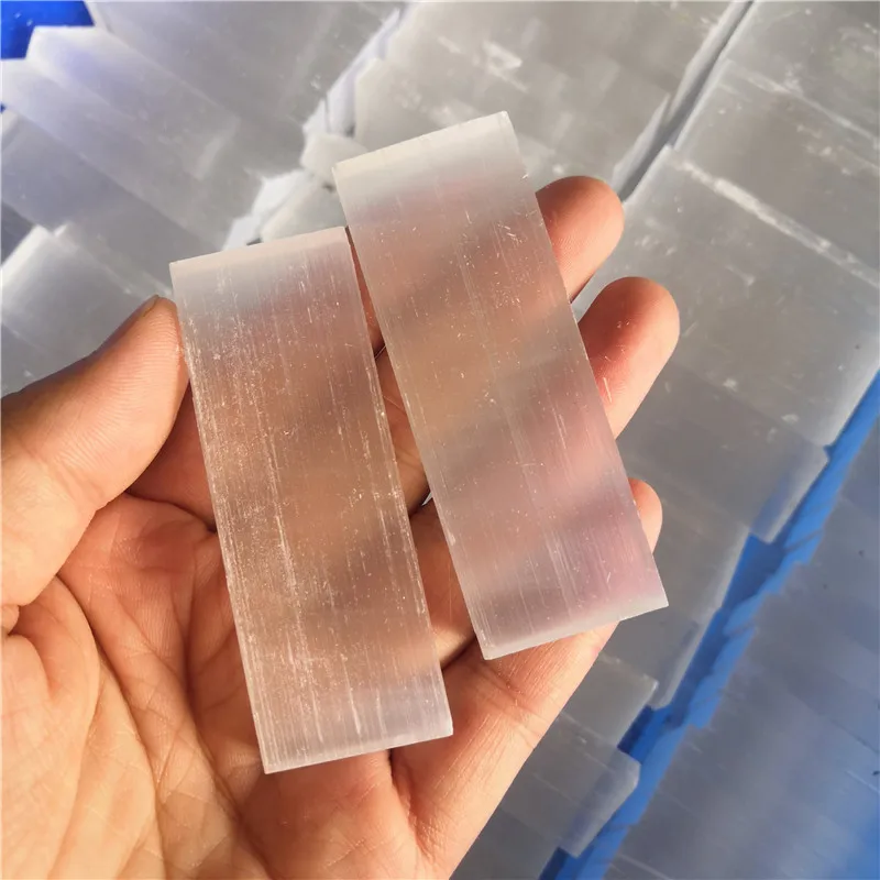 Wholesale Natural Rough White Gypsum Selenite Crystal Stick Stone For  Home Decoration