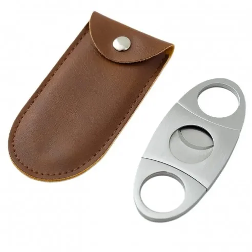 9cmX4cm Classic Guillotine Design Silver Color Stainless Steel Cohiba Cigar Cutter With Smooth Double Blade