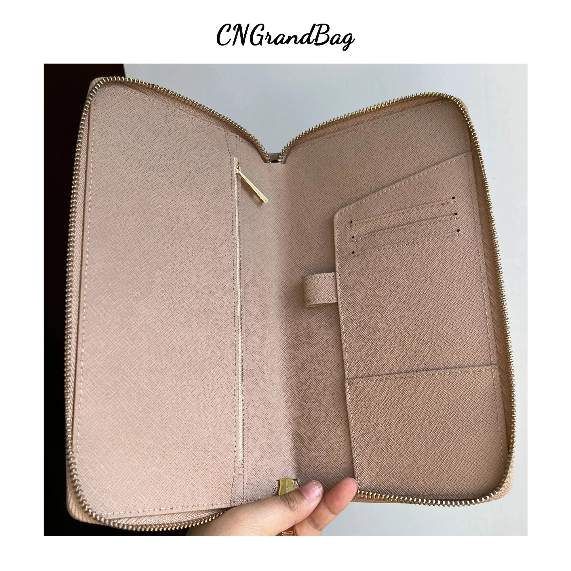 Travel Zipper Purse with Multi Card Slots Long Clutch Wallet Saffiano Cow Leather Wallets for Women and Men