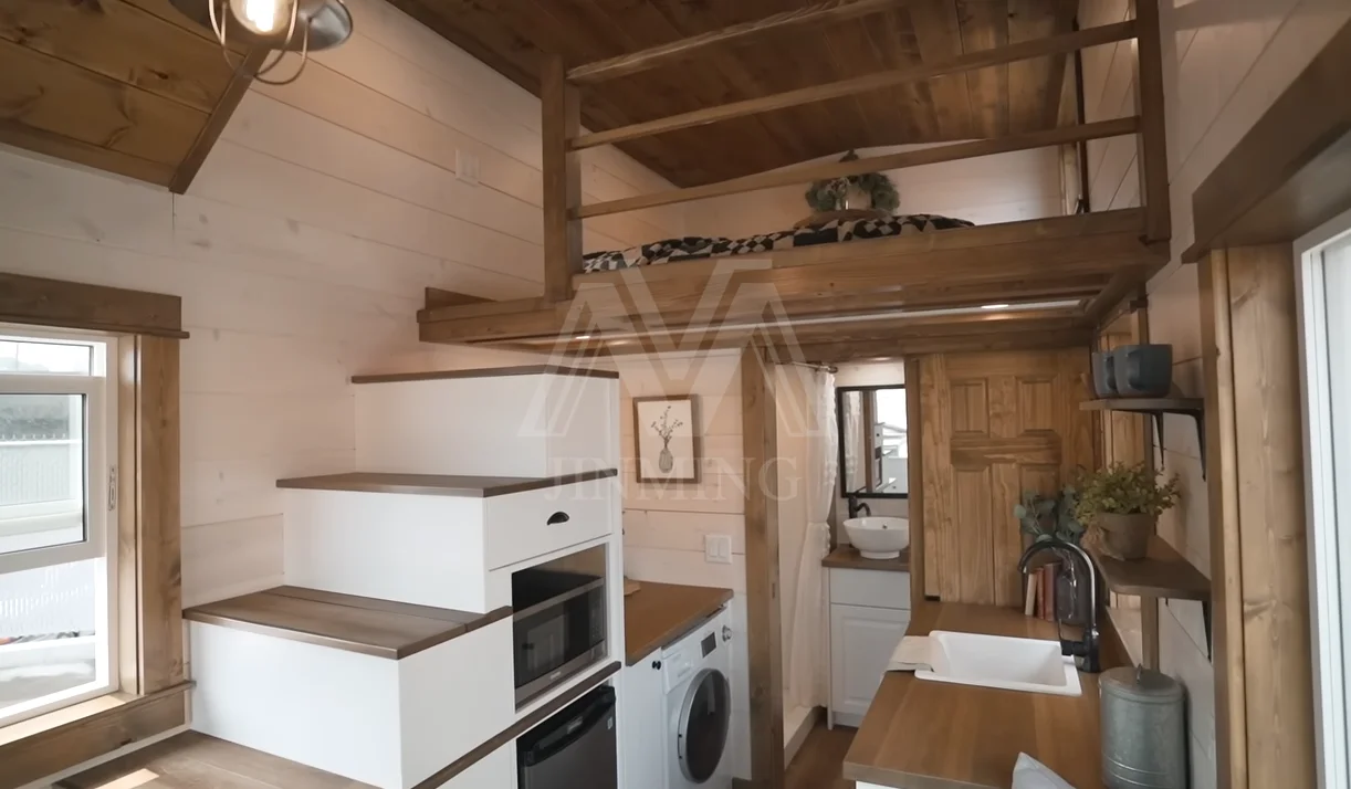 China cheap tiny homes on wheels prefabricated cabin trailer house