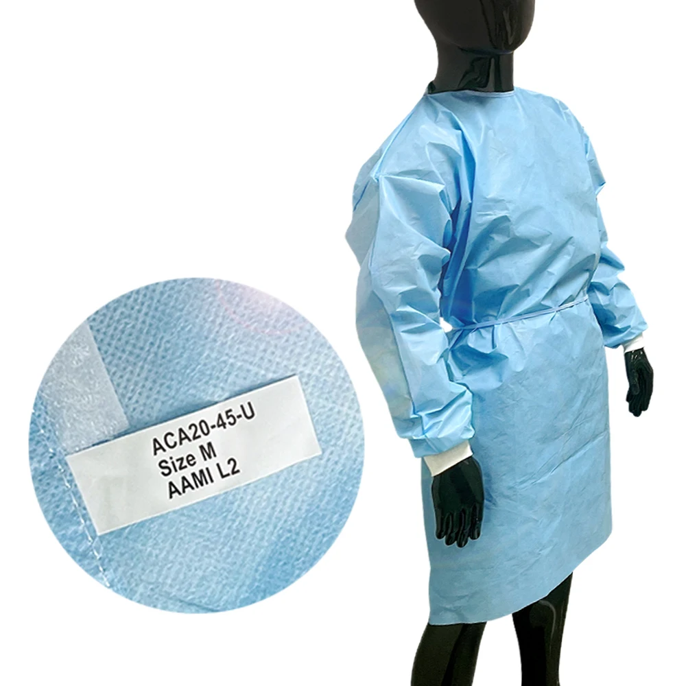 Modern Design Cheap Wholesale Non Woven Disposable White Aami Standard Level 2 Gown For Adult