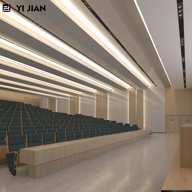 High-End Aluminum Alloy Auditorium Seat with Writing Table Elegant Theater Furniture for Lecture Hall Chair