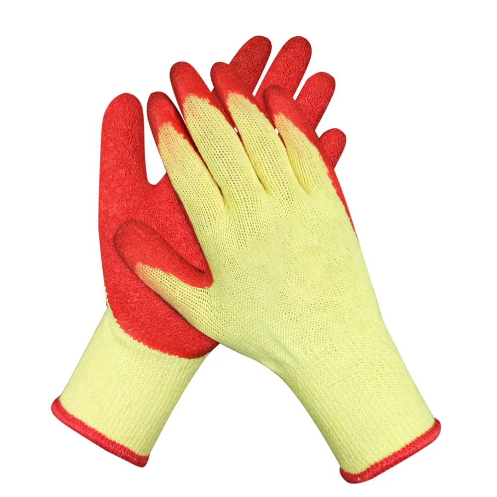 Hot Selling  An-slip Latex Safety Gloves Resistant Industry  Knitted Gloves  Working  Gloves