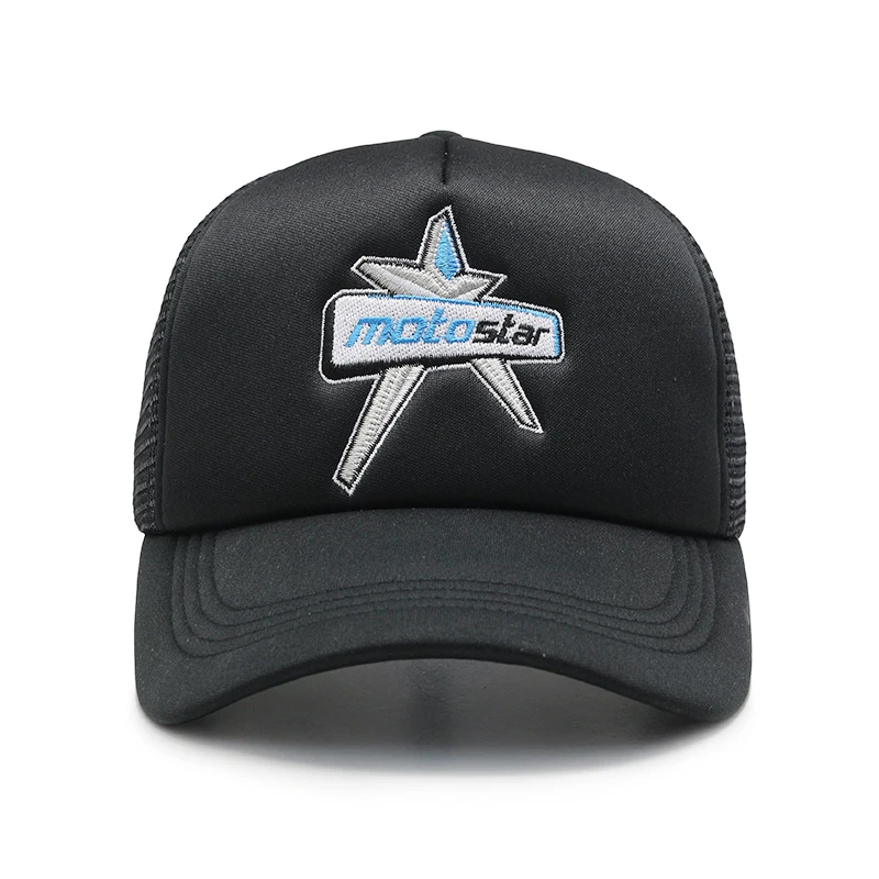 Custom Unisex 100% Cotton Blank 5 Panel Trucker Foam Mesh Cap Embroidered Patch Logo baseball Hat