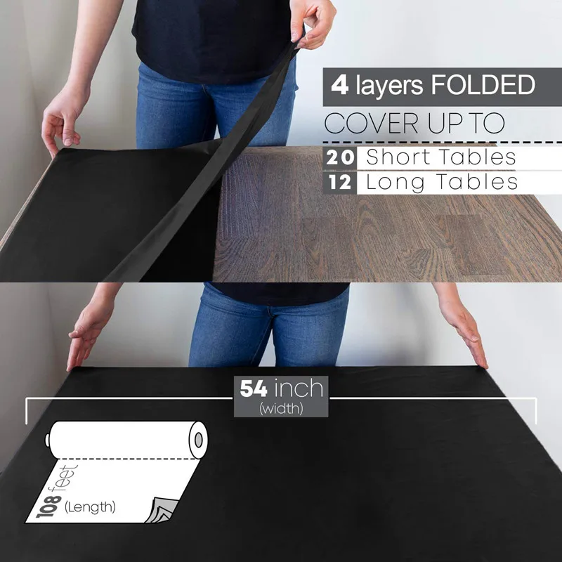 
Large Plastic Rectangle Table Cover Cloth Clean Party Tablecloth Cover Roll 