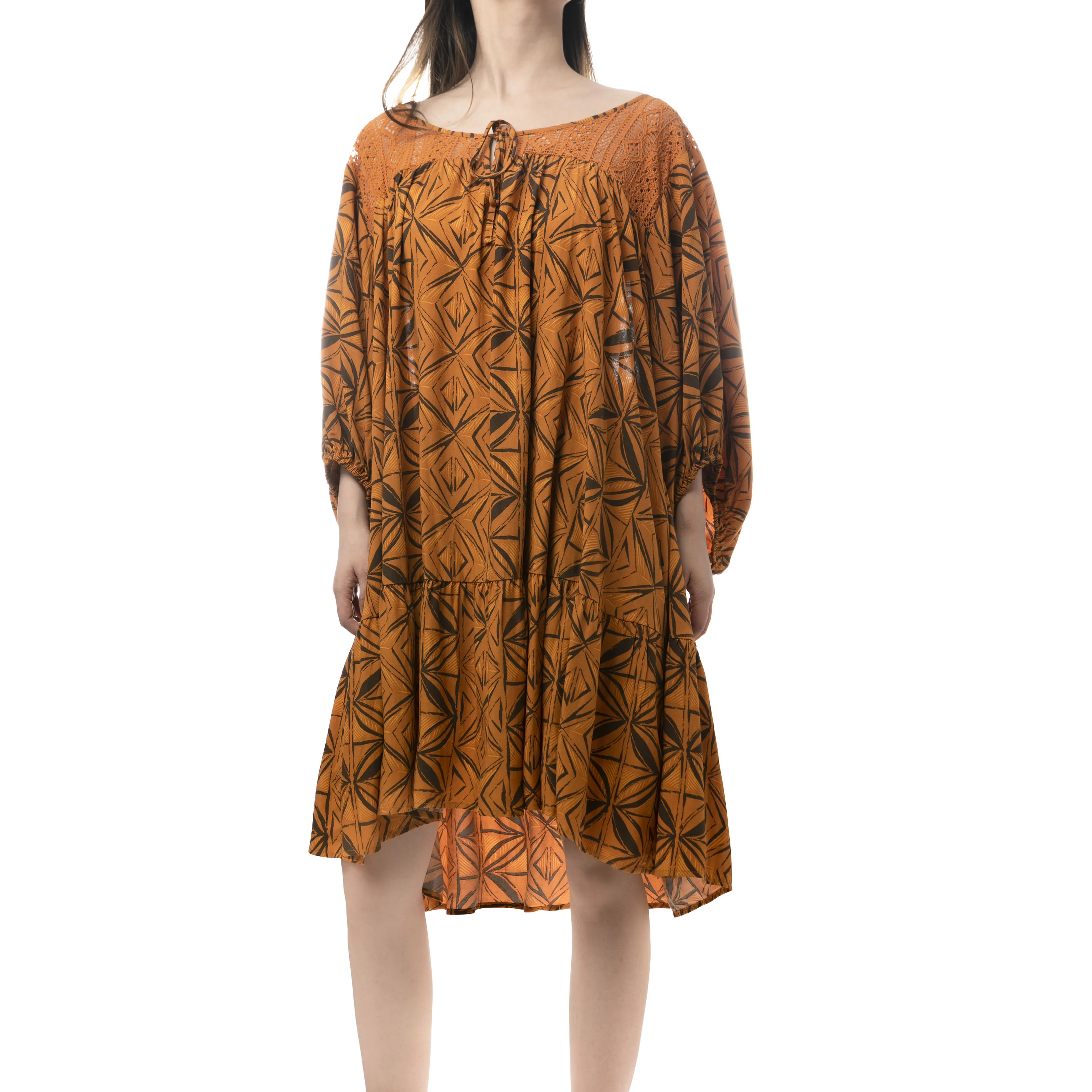 New Arrival Casual Loose Summer Dresses O Neck Soft Fabric Beach Wear Lady Dress