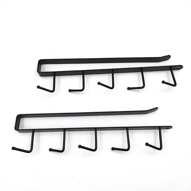 Kitchen Organizer Storage Rack Cupboard Under-Cabinet Hanger With 6 Hooks Bathroom Shelves Shelf Mug Hooks DropShipping