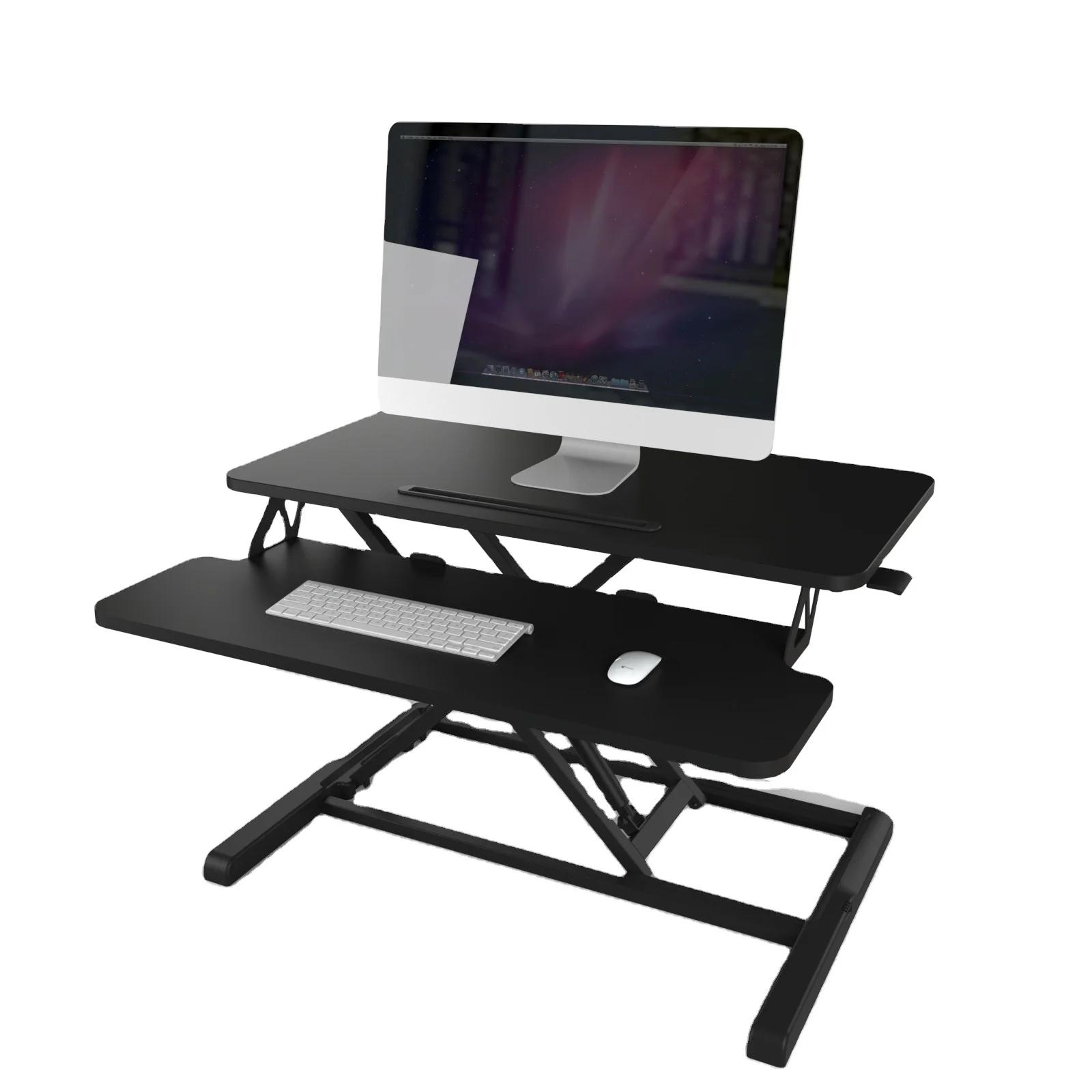 AUKI 32 Inch  Ergonomic Workstation Heavy Duty Workstations Gas Spring Structure Desk Riser