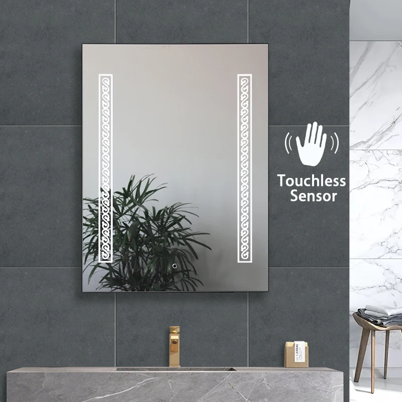 Wall-mounted Customized Size Touchless Infrared Motion Sensor Switch Bath Mirrors Smart LED Bathroom Mirror