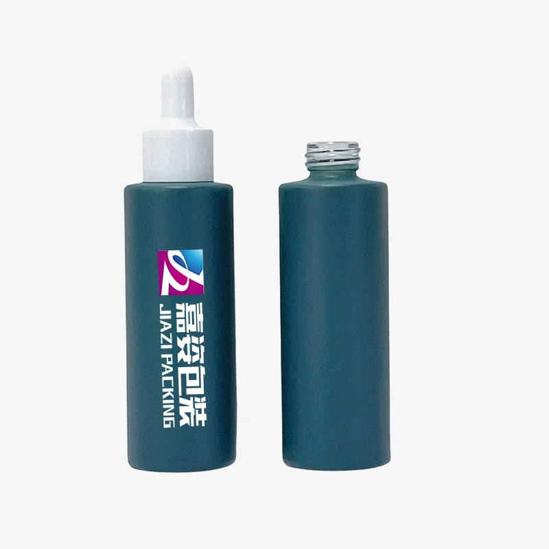 2 oz 1oz colorful frosted pink yellow green flat shoulder glass serum bottles dropper bottle 60ml 20ml 30ml 40ml 50ml 80ml