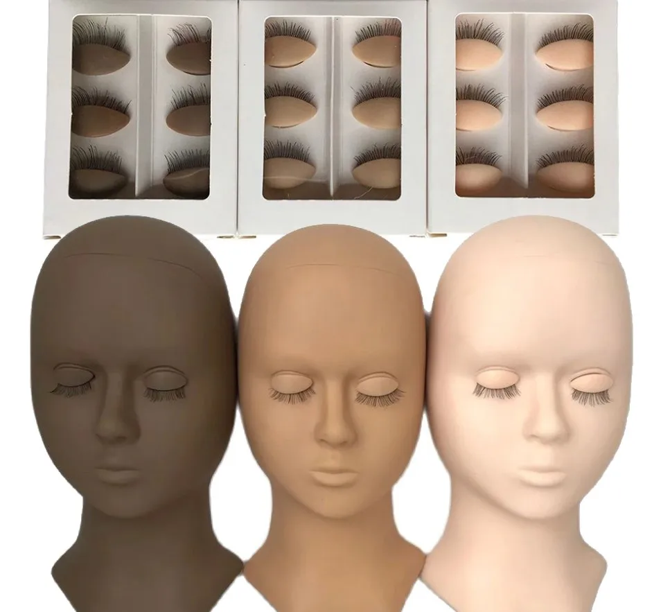 Lavalash Eyelash Extension Massage Mannequin Head of Makeup Practice Eye Facial Dummy Removable Eyelids Training Heads Model